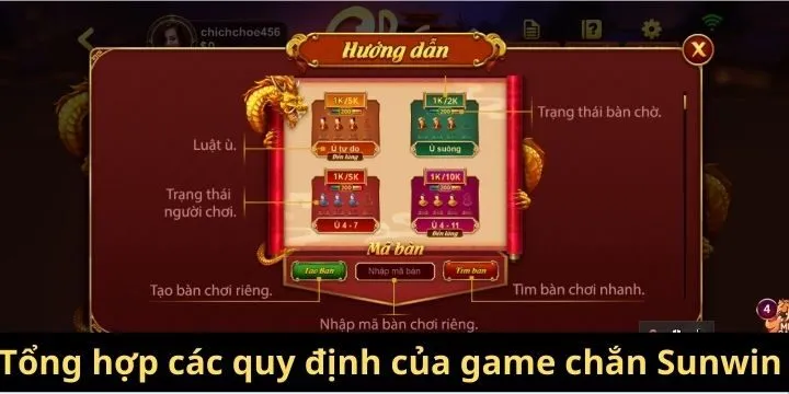 Tổng hợp các quy định của chắn Sunwin 